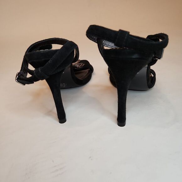 Coach Black Sequin Floral Heels Size 7.5 - Picture 4 of 5